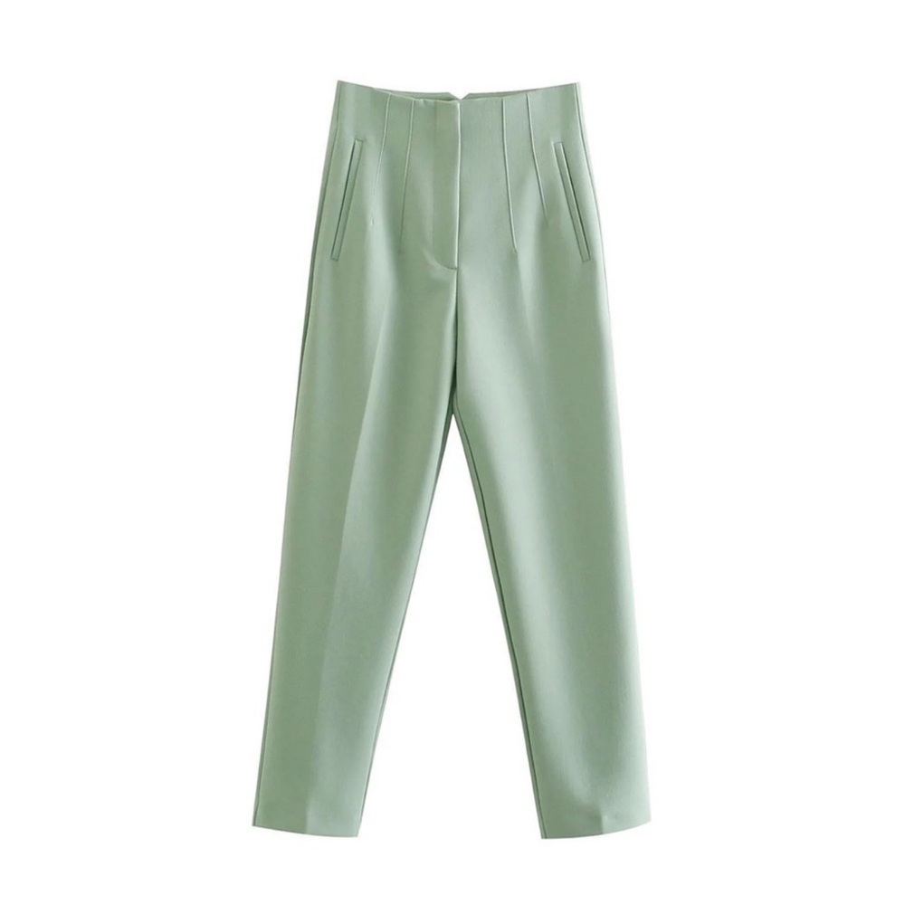 Zara Mint Green High Waisted Pants/Trousers S